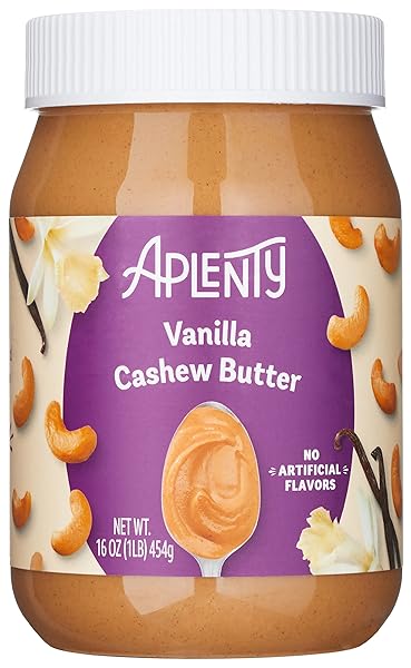 AMAZON BRAND – APLENTY, VANILLA CASHEW BUTTER, 16 OZ