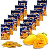 Philippine Brand Dried Mangoes Fruit Snacks- All Naturally Gluten Free, Vegan, Hand-Selected Delicious Fresh Mangos from Philippines, Grab and Go Perfect for Office &amp; School Food (.7oz (12 pack))