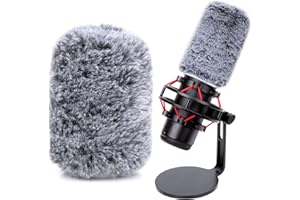 YOUSHARES QuadCast Microphone Windscreen, Furry Wind Cover Microphone Wind Shield Compatible with HyperX QuadCast Mic and HyperX QuadCast S microfono for Filter Ambient and Breathing Winds