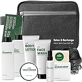 Gift Baskets for Men, 10 Pcs Herbal Mens Spa Set, Bath and Body Fathers Day Gift Baskets Includes Shower Gel, Face Wash, Face Cream & More, Fathers Day Gifts for Husband Dad, Birthday Gifts for Men