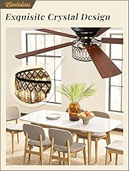 56 Inch Low Profile Chandelier Ceiling Fan with