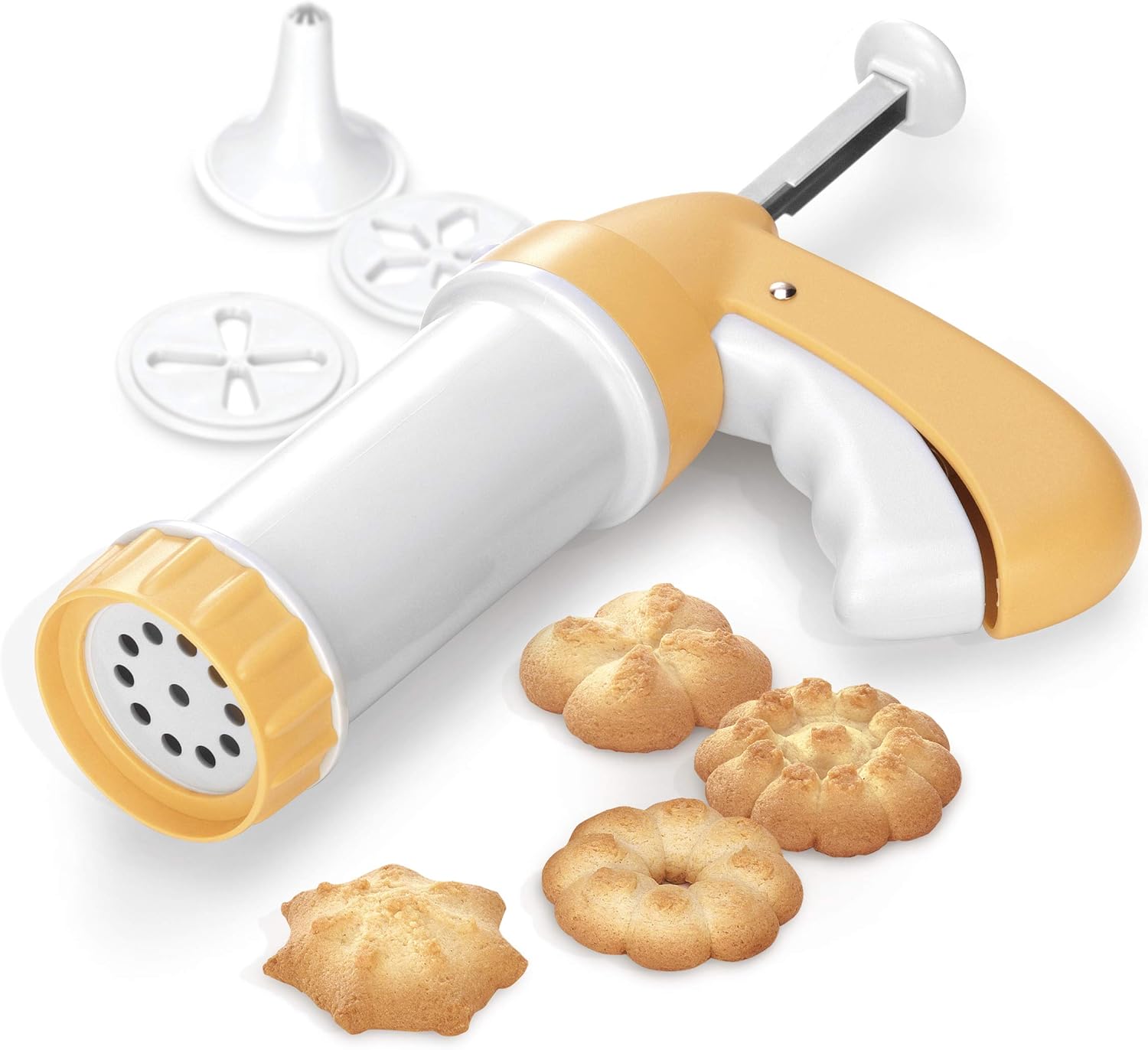 Tescoma Gebäckpresse, Plastik, weiß/gelb, 16 x 6.7 x 22.4 cm