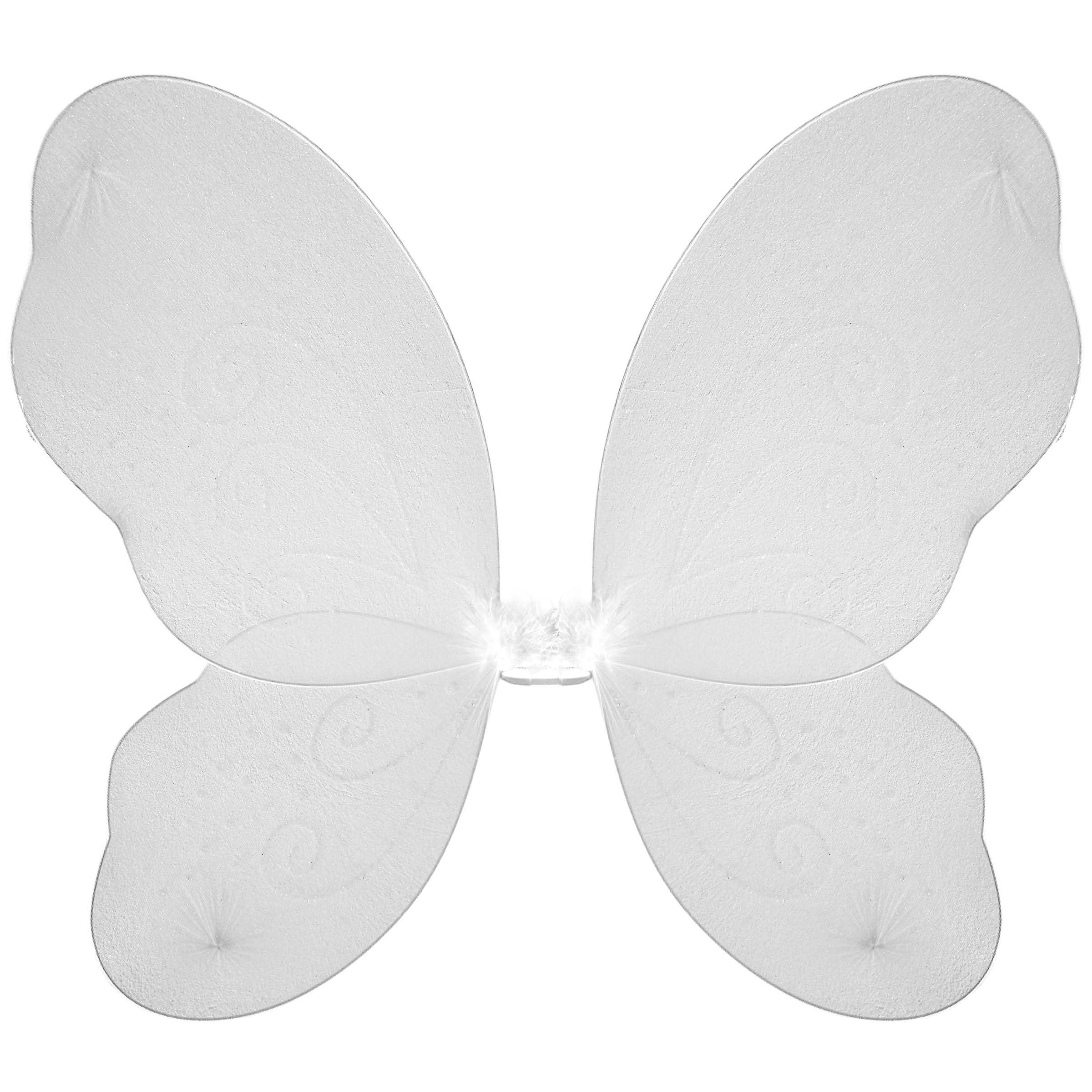 Topkids Accessories Fairy Wings Adult Women Tinkerbell Large Adult Angel Wings Butterfly Tooth Fairy Costume White Pink Black Green Rainbow Girls Big Kids (White Swirls)