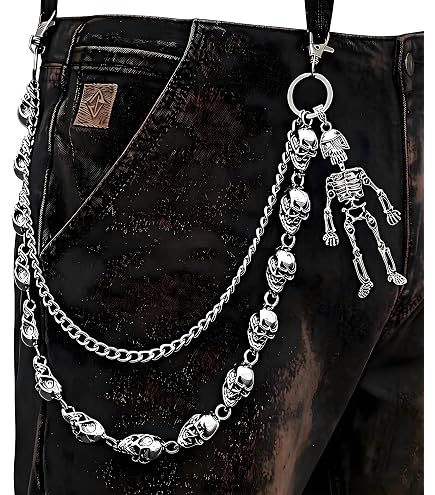 Amazon.com: Gothic Skull Chunky Wallet Pants Chain Y2K Belt Pocket