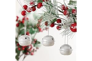 ToBeIT 30 Pieces Jingle Bells with Snowflake Cutout 1.6 Inch/ 40 mm Christmas Craft Bells for Festival Decorations (Silver bells)
