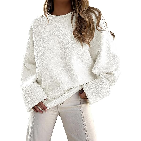 Women Fall Oversized Sweaters Y2k Long Sleeve Knit Fuzzy
