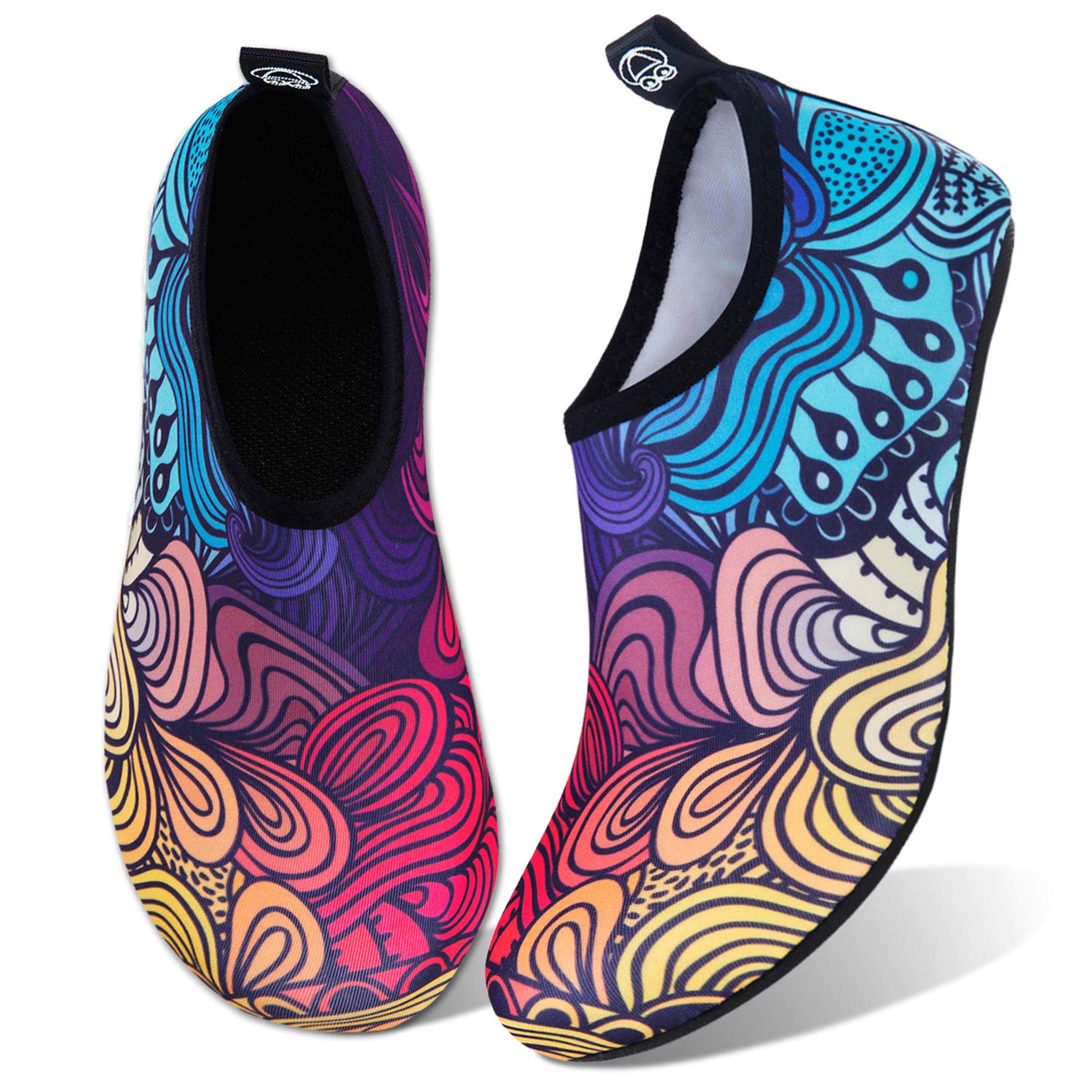 WateLves Water Shoes for Womens Mens Barefoot Quick-Dry Aqua Socks for Beach Swim Surf Yoga Exercise New Translucent Color Soles