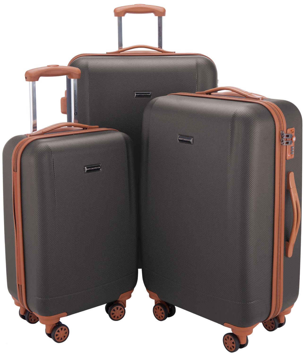 Hauptstadtkoffer - Wannsee 3er Koffer-Set Trolley-Set Rollkoffer Reisekoffer, TSA, (S/M/L), Luggage Set, 77 cm, 195 liters, titanium