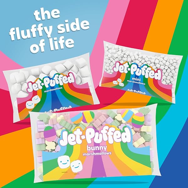 JET-PUFFED BUNNY SHAPED MARSHMALLOWS, 8 OZ BAG