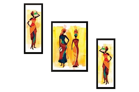 SAF 'UV Textured Modern Art Print' Painting (Synthetic, 72 cm x 49 cm x 3 cm, Set of 3,SAAFL7703) SAAFSA7703L