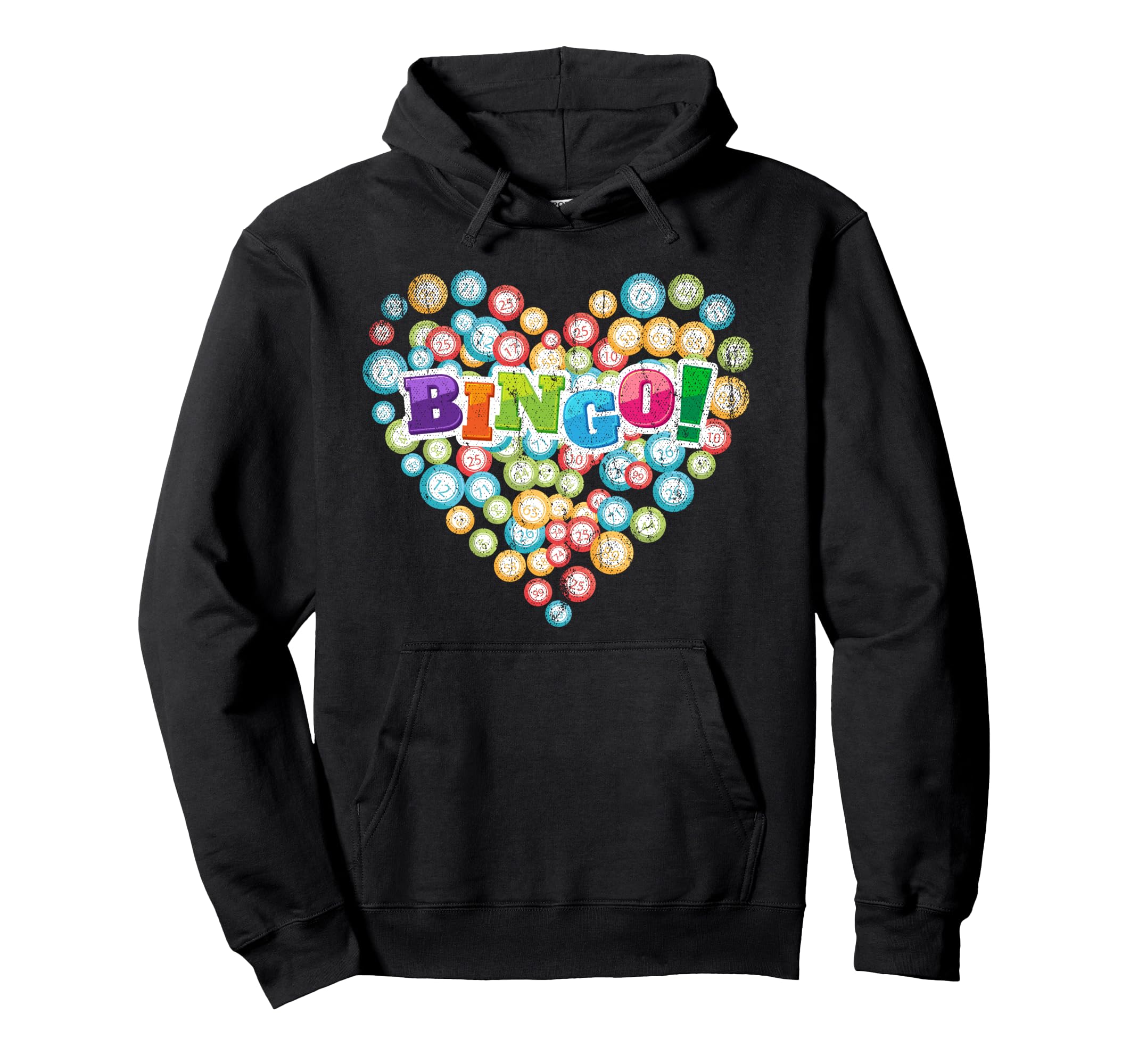 Heart Bingo Player Gambling Lottery Bingo Caller Gift Bingo Pullover Hoodie