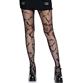 Leg Avenue Patterned Fishnet Tights With Designs | Perfect Fashion Tights For Pairing With Festival Outfits, Sexy Costumes, And Dark Alt Clothes