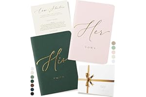 ARTESORI Wedding Vow Book for Her & Him, Soft Touch, Gold Engraving, 28 Lined Pages, Wedding Vow Books His and Hers, Wedding 