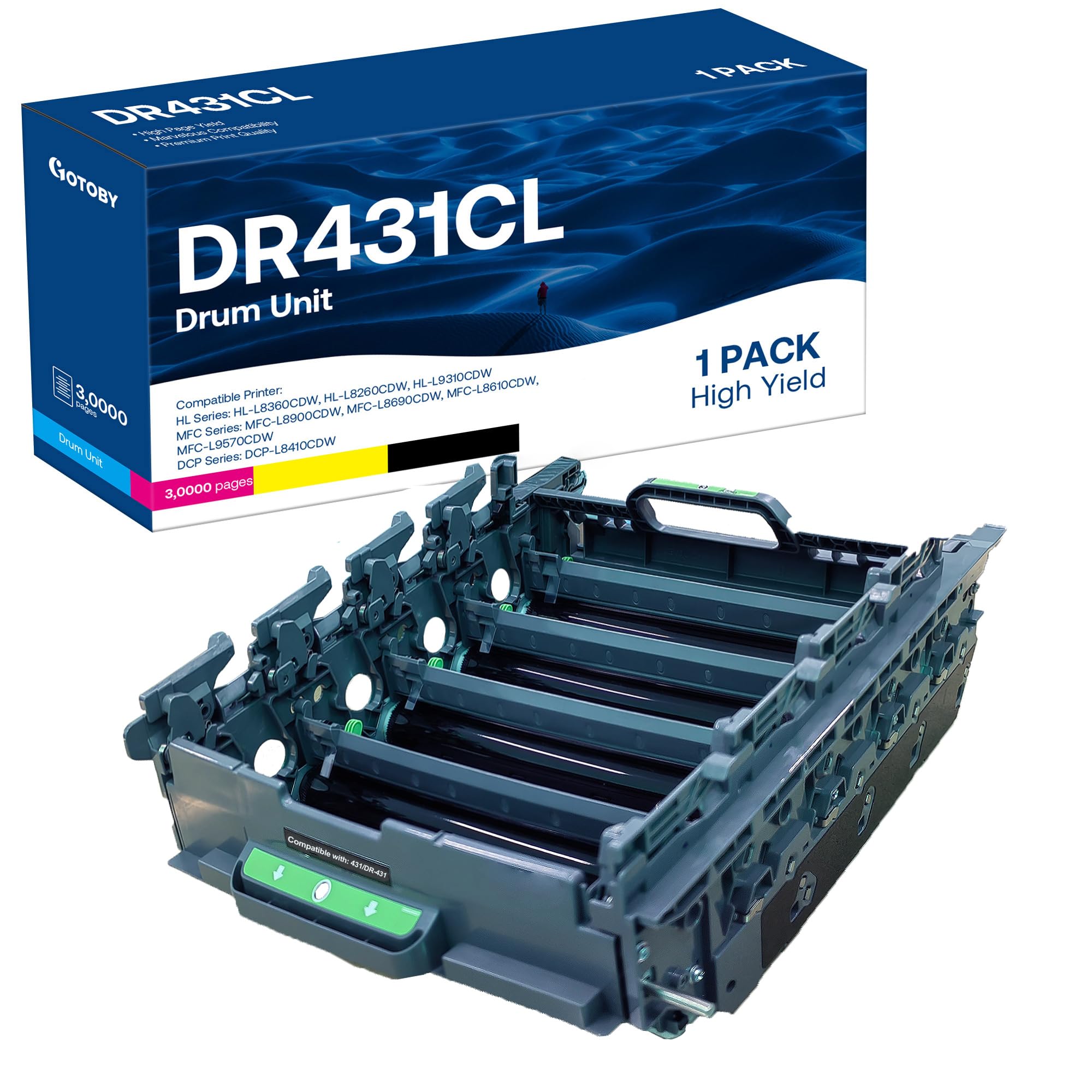 Photo 1 of GOTOBY DR431CL Drum Unit 30,000 Pages Replacement for Brother DR431CL Drum TN 436 Compatible with MFC-L8900CDW HL-L8260CDW HL-L8360CDW MFC-L8610CDW Printer (1 Pack)