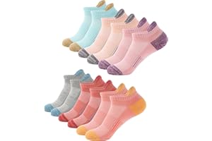 BUDERMMY Running Ankle Socks for Women Athletic Cotton Cushioned 5-6 Pairs Workout No Show Socks Women