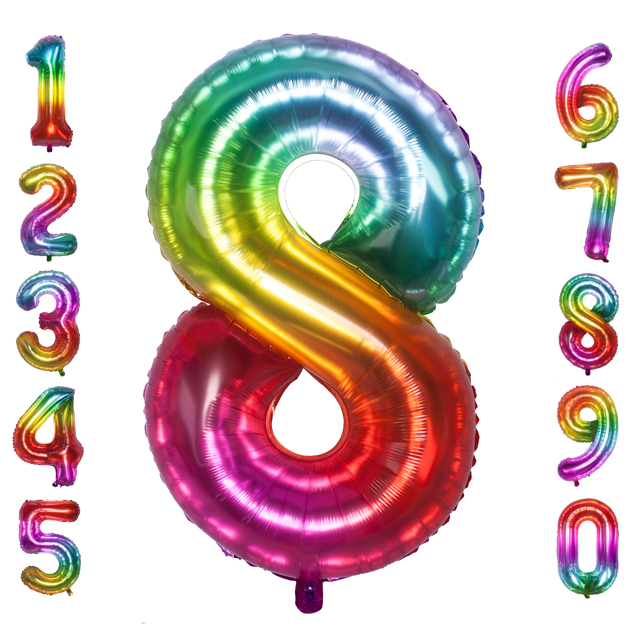 40 Inch Jelly Large Number Balloons Mylar Foil Big Number 8 Giant Helium Balloon Birthday Party Decoration