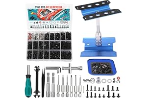 KIMAPESO RC Car Repair Work Stand, 1100pcs RC Screw Kit and Vehicle Scale Accessories for Traxxas Axial Redcat Arrma HPI HSP SCX10 RC4WD 1/8 1/10 1/12 1/16 Scale RC Crawler Truck Buggy Car