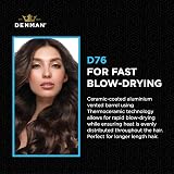 Denman D76 Thermoceramic Radial Large Hairbrush Black Silver Vented Barrel view 3