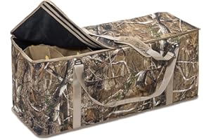 Quovexa Decoy Bag, 12 Slot Duck Decoy Bag, Large Duck Decoy Bags with Bottom Drains, Waterfowl Blind Bag with Zipper Top, Duck Hunting Accessories with Padded Straps, Slotted Hunting Bag