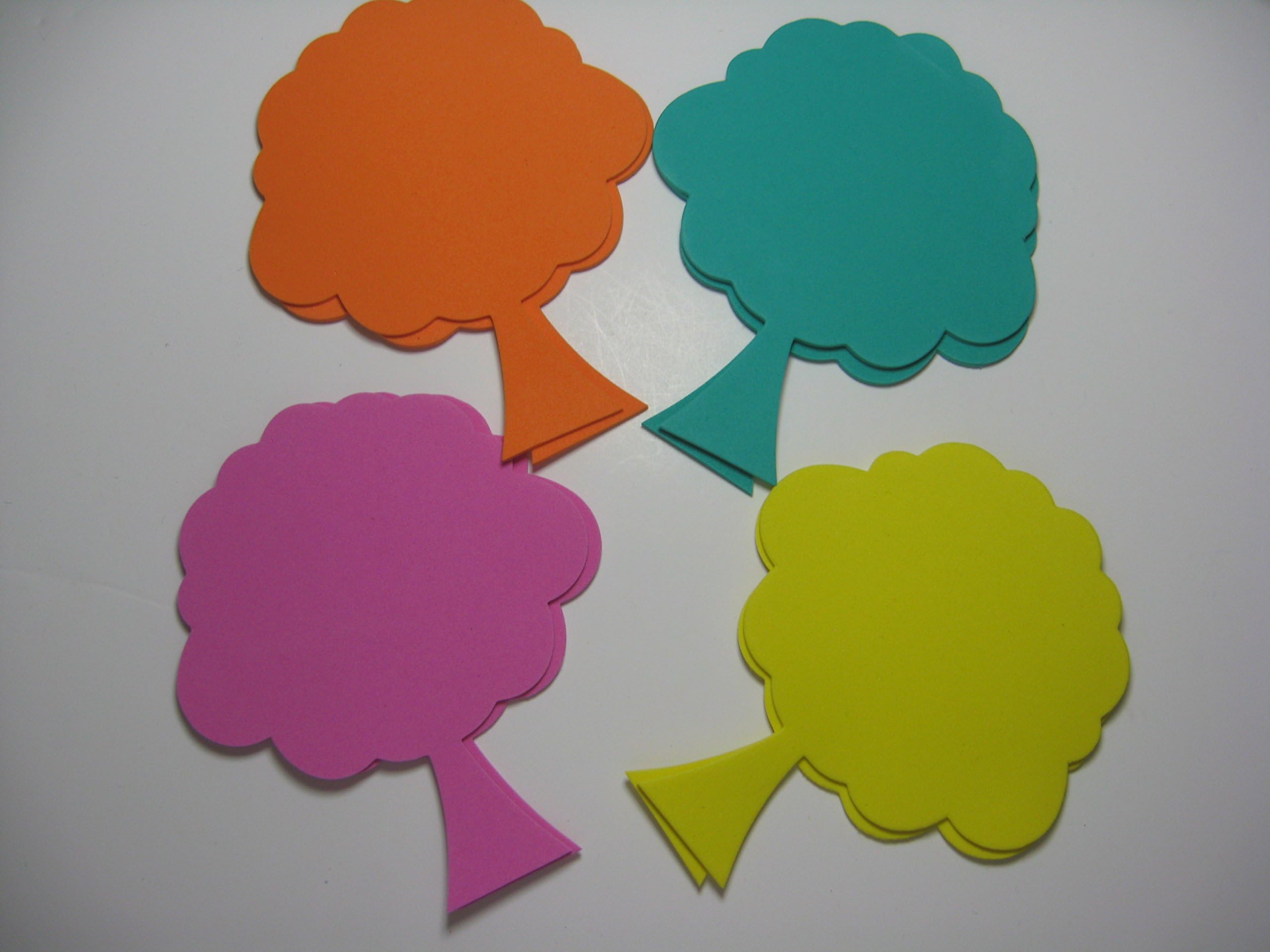 CRAFTY BITZ Children's Foam Cut Out Shapes - Trees, Mixed Colors - Pack of 8
