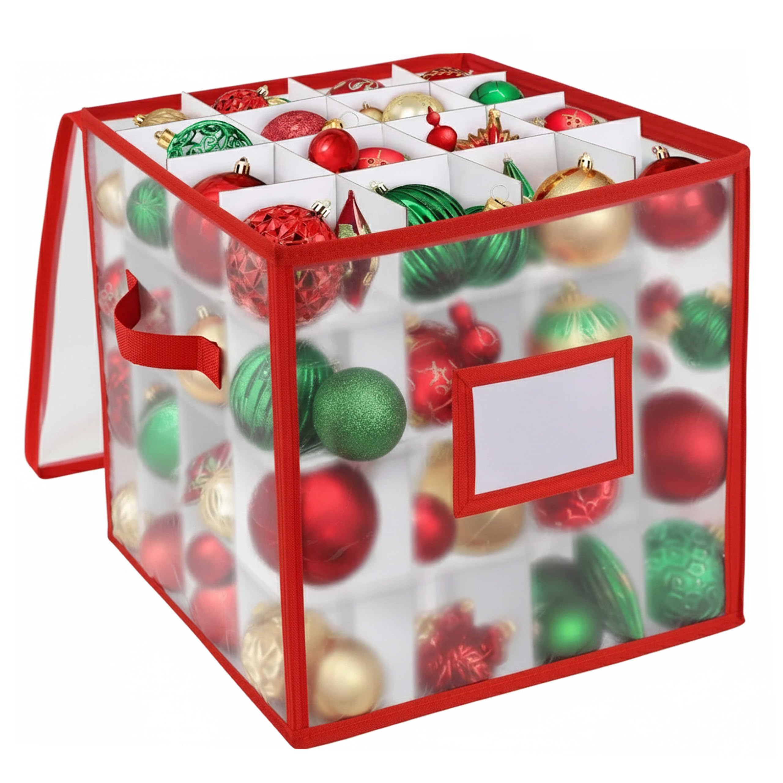 ADEPTNA Premium Christmas Bauble Storage Box – Holds up to 64 Baubles - Space Saving Stylist Collapsible Design