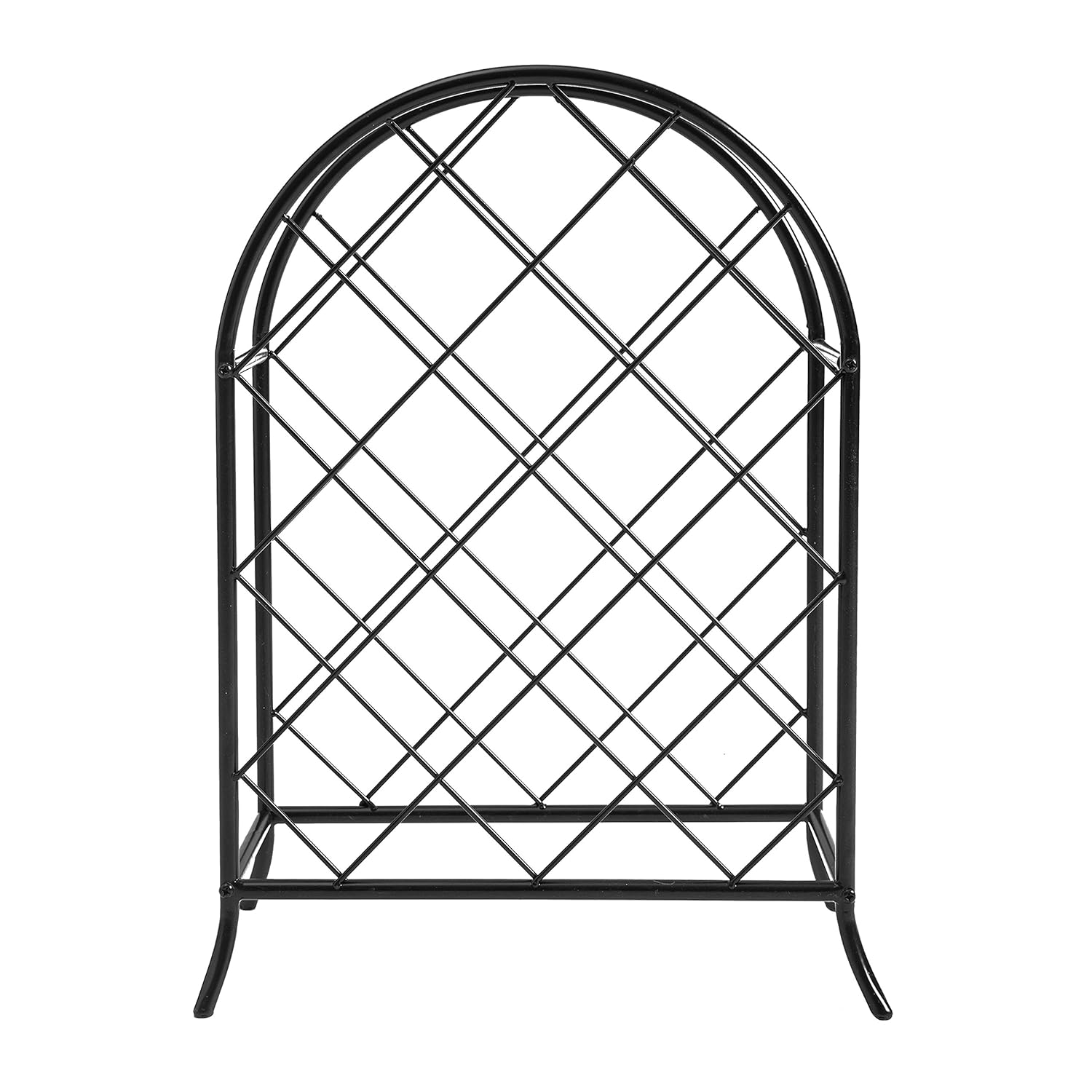 16Bottle Modern Metal Black Freestanding Arch Wine Rack Organizer