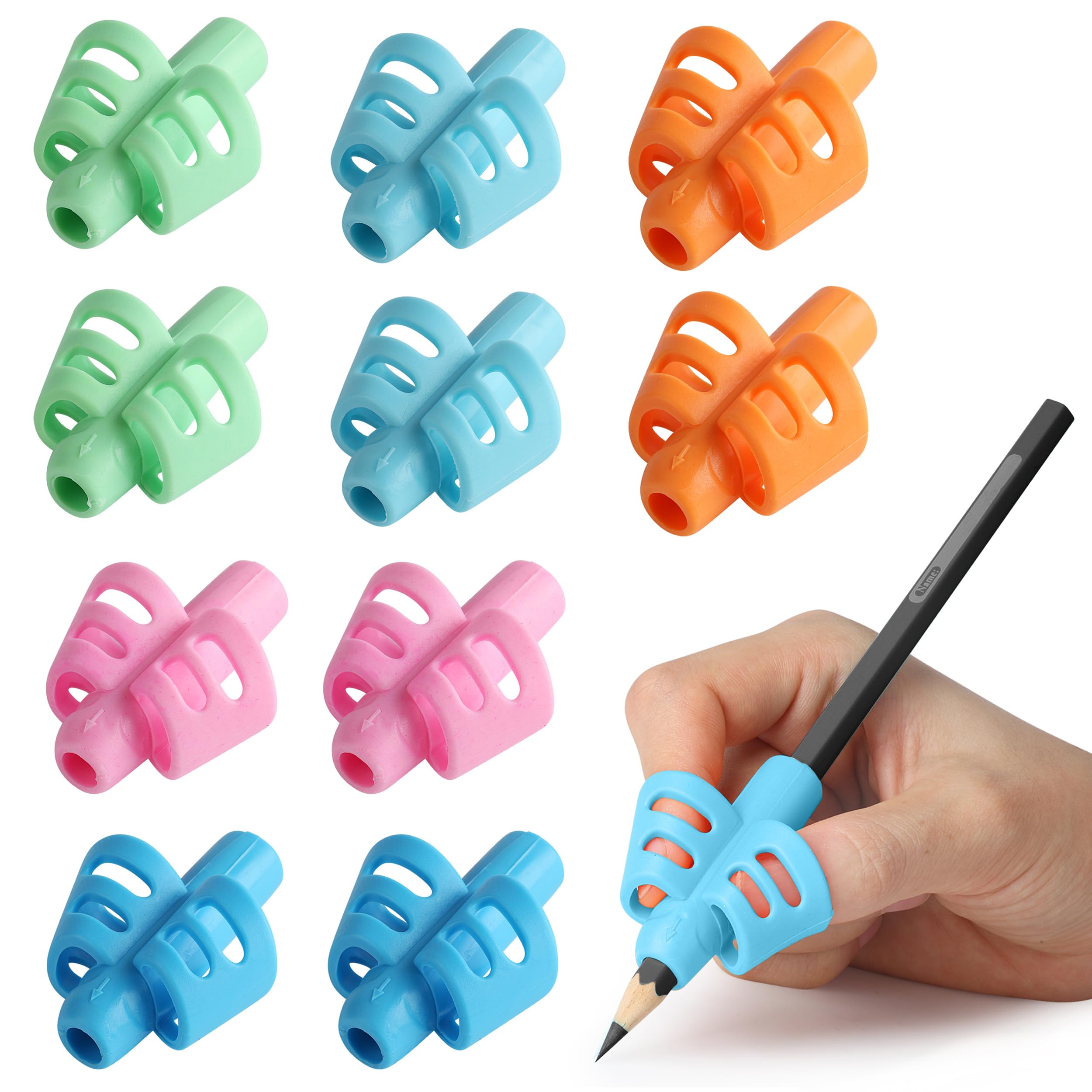 Photo 1 of ** NEW ITEM**Mr. Pen- Pencil Grips for Kids Handwriting, 20 PCS (10 Finger Grips+10 Clips), Pencil Holder, Grippers, Pen Grip