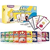 YIYDONG ASL Flash Cards - 500 American Sign Language FlashCards for Beginners and Toddlers, Kids, Teens and Adults Include Verbs, Nouns, Sight Words