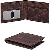 Oak Leathers Slim Leather Wallet for Men - RFID Blocking Slim Minimalist Front Pocket - Thin & Stylish with ID Window, Gift For Men (Mocha)