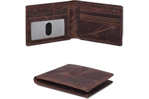 Oak Leathers Slim Leather Wallet for Men - RFID Blocking Slim Minimalist Front Pocket - Thin & Stylish with ID Window, Gift For Men (Mocha)