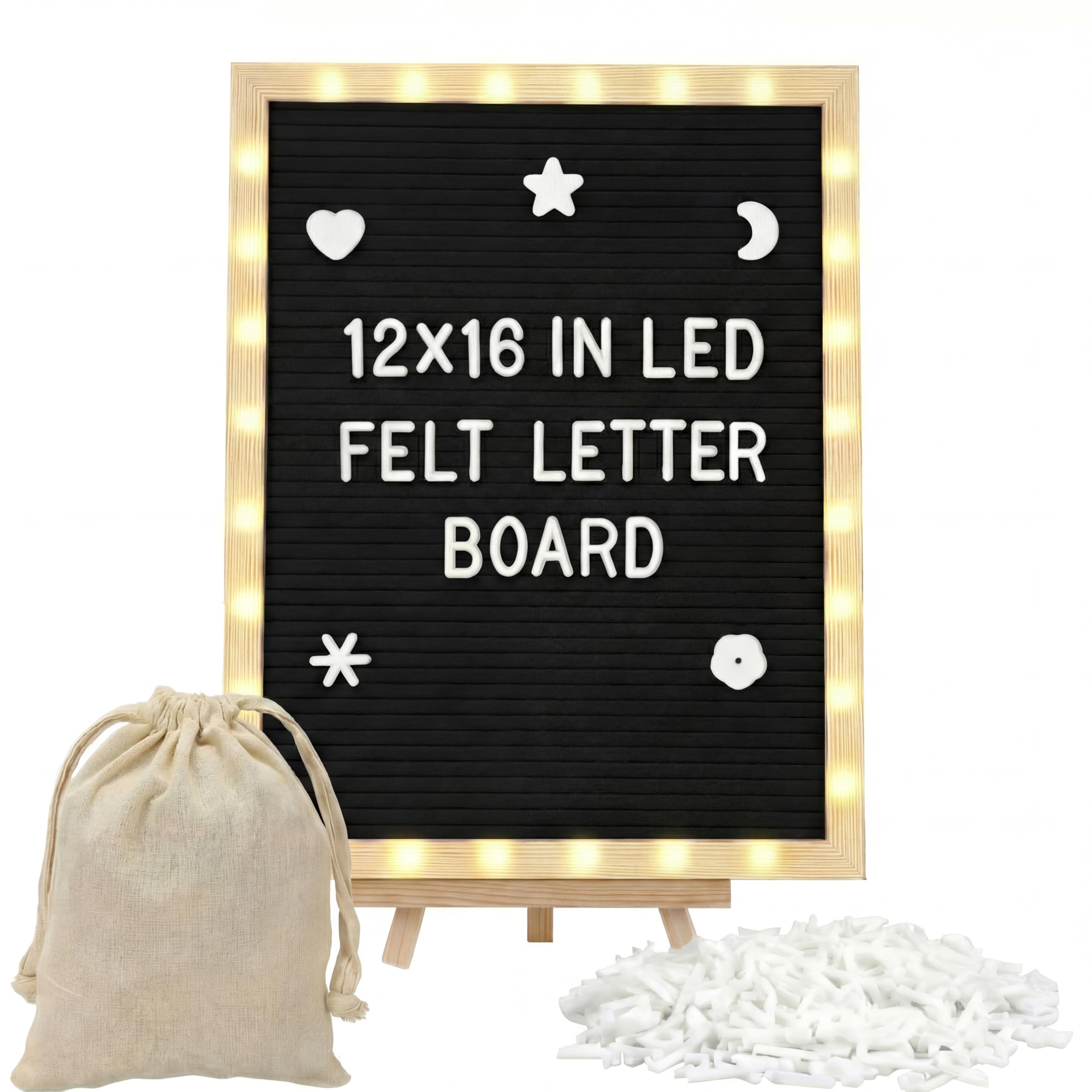 Photo 1 of ** back piece is broken**
wearage 12X16 Inch Changeable Felt Letter Board with LED Lights, Message Custom Felt Letter Board with Wooden Stand and 340 Letters for Pregnancy Announcement Classroom Decor Poster (Black?