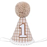 Agkvw Hat - Boho 1st Birthday Hat, Neutral 1st Birthday Decoration, Cake Smash Props, for Boys and Girls, Brown, Felt Cloth