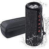 XENEO X21 Portable Outdoor Wireless Bluetooth Speaker Waterproof with FM Radio, Micro SD Card Slot, AUX for Shower - Hard Travel Case Included