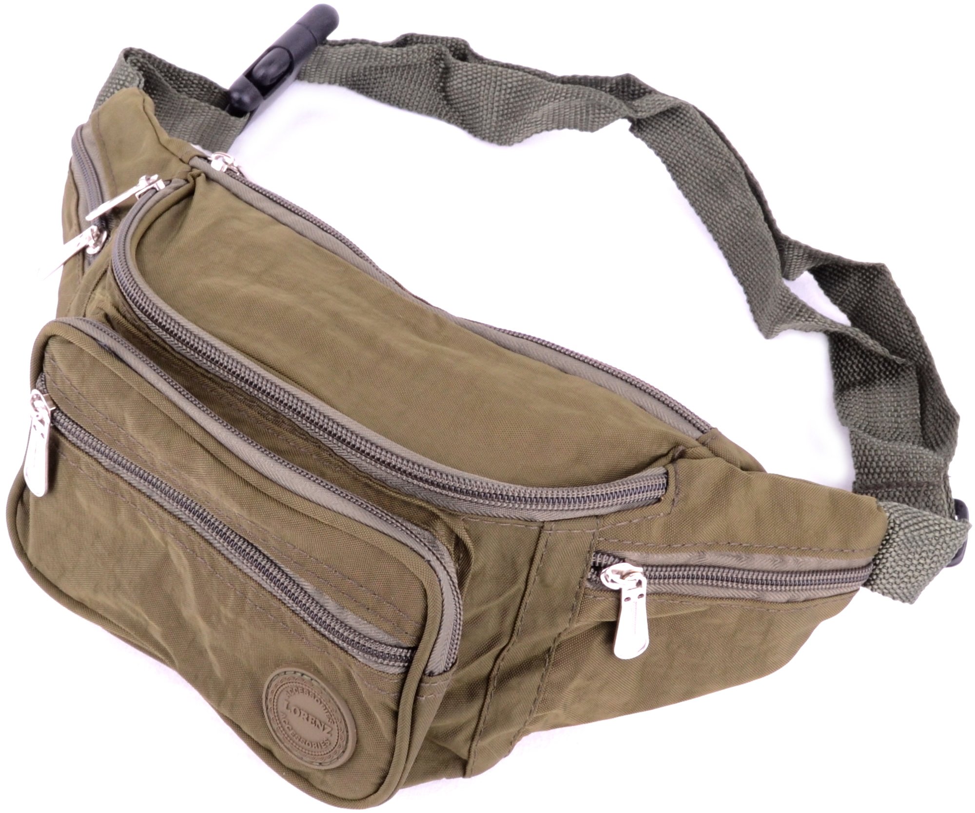 Mens/Ladies/Womens Crinkled Nylon Bum Bag/Waist Bag/Money Holder - Green