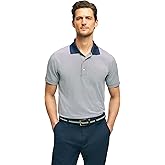 Brooks Brothers Mens Performance Stretch Short Sleeve Mini Stripe Golf Polo Shirt