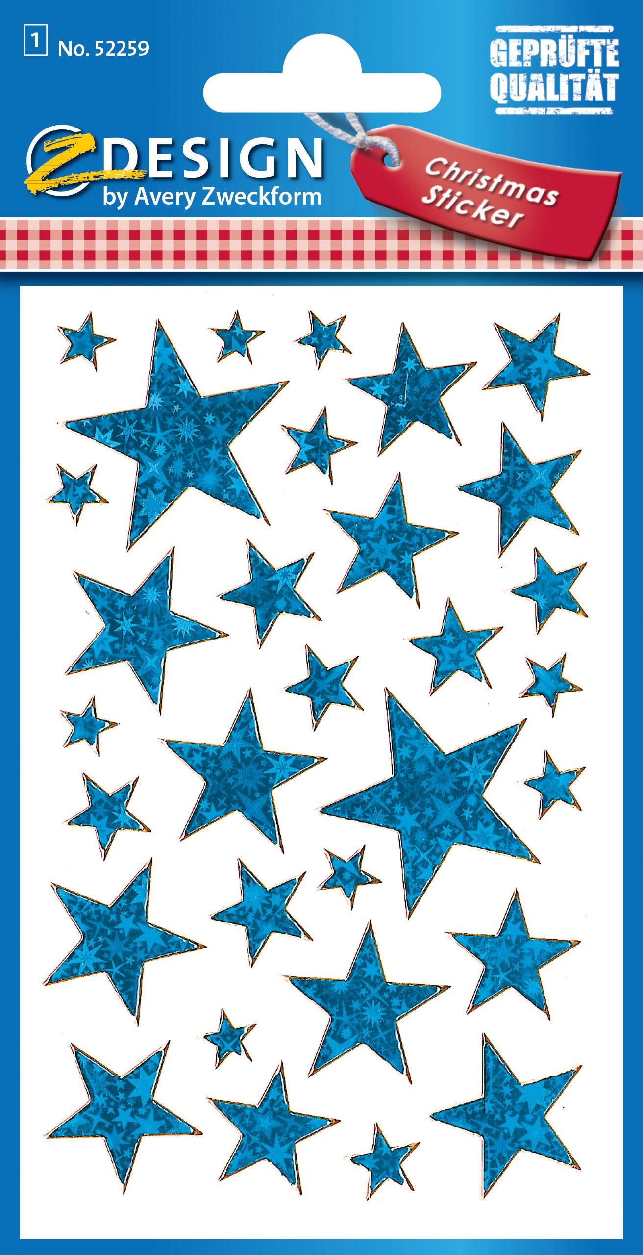 Avery Zweckform Prongs Christmas Stars Wall Stickers Effect Film EU38 – Sticker/Decal