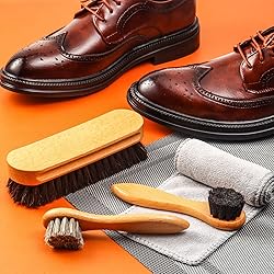 4 Pcs Horsehair Shoe Brush Kit Polishing Daubers
