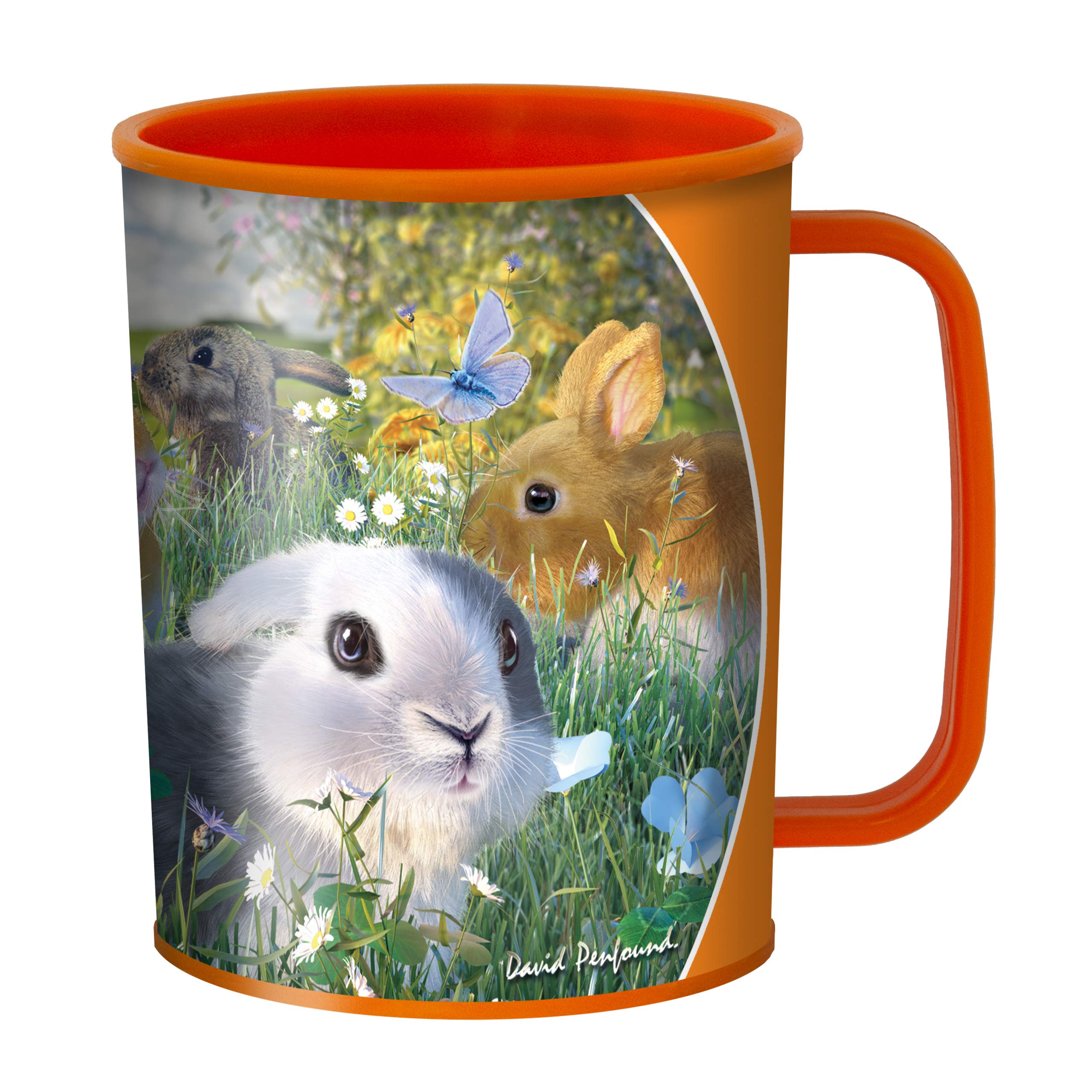 3D LiveLife Drinking Cup - Bunnies from Deluxebase. 300ml Plastic Mug with Rabbit Theme, Reusable Coffee Cup, Portable Animal Tumbler for Camping, Picnic, Travel & Everyday Use.