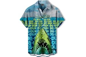 DADDYLOCO Hawaiian Shirt,Ocean Print Shirt, Short Sleeve Button Down,Regular Fit