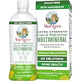 MaryRuth Organics Extra Strength Nighttime Liquid Multimineral | Sugar Free | Calm Magnesium Citrate | NO Melatonin | Calcium Magnesium Zinc | Muscle Relaxation | Lemonade Flavor | Vegan | 32 Serving