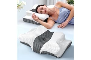 EMIRCEY Sleep Doctor Approved Cervical Neck Pillow for Sleeping, Ergonomic Contour Side Sleeper Pillows for Adults, Cooling Orthopedic Pillow for Pain Relief Support, Memory Foam Pillows Back Stomach Sleepers