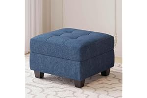 Belffin Ottoman Module with Storage for Modular Sofa Sectional Couch Cube Seat Square Storage Ottoman Footrest Modern Fabric Blue