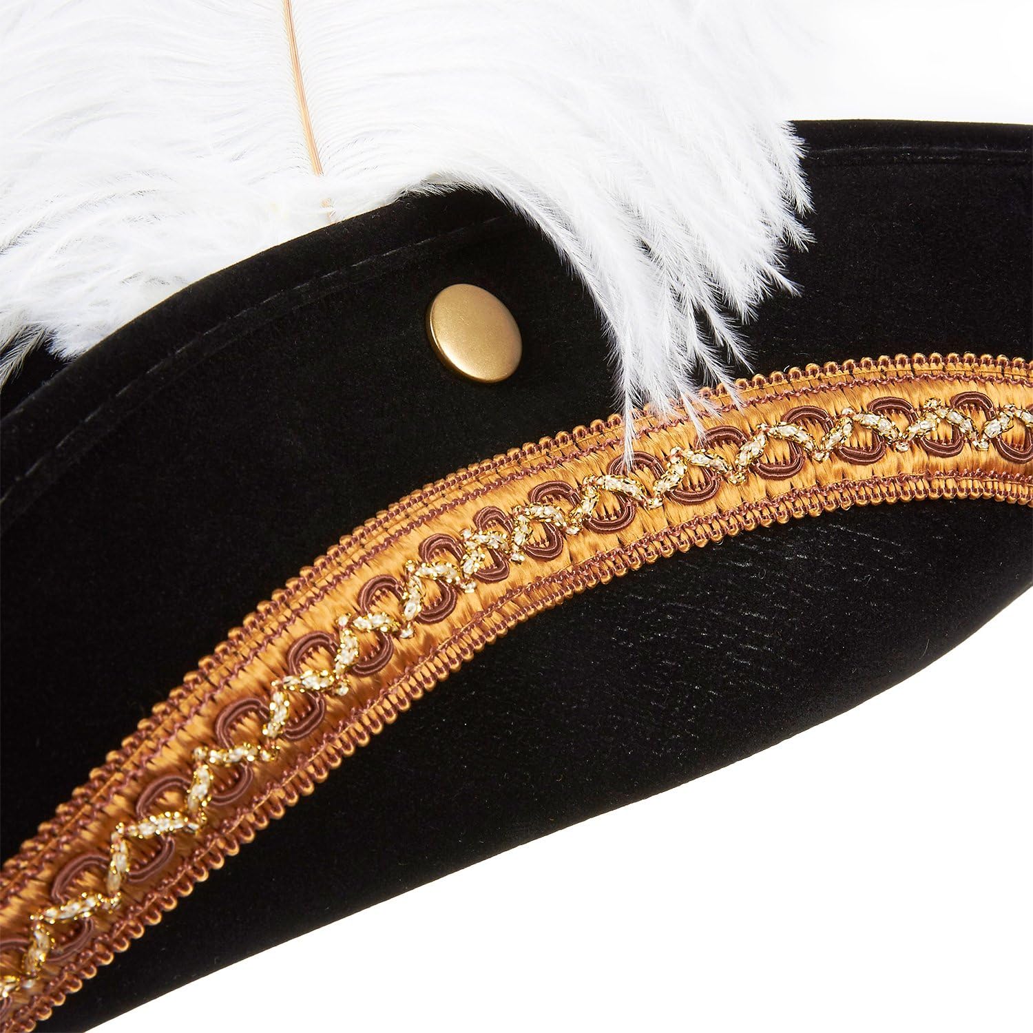 Juvale Tricorn Pirate Hat for Halloween, Colonial Revolutionary War Theme Birthday Party Costume, Adult Black: Clothing