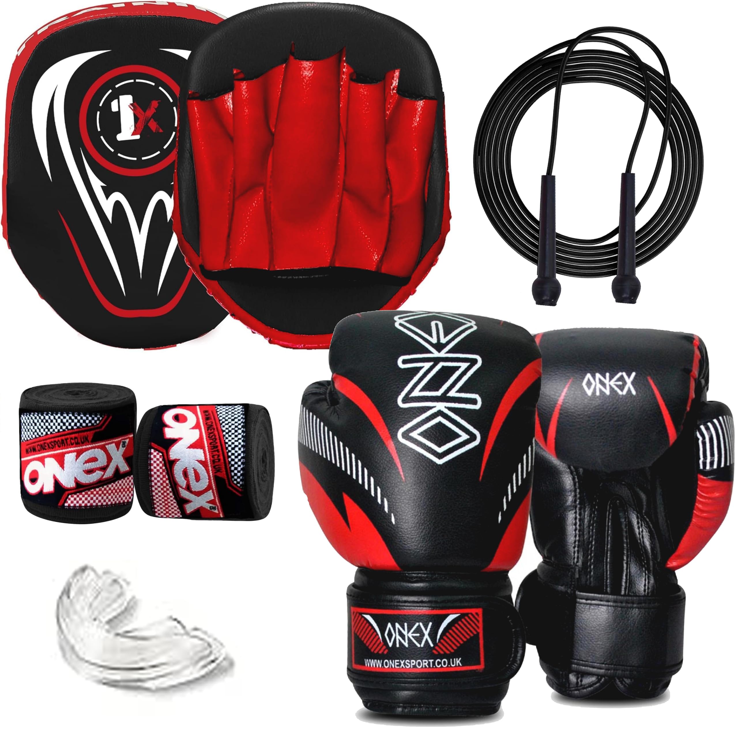 Boxing gloves and pads set Focus Punch Mitts MMA Training Sparring Hook and Jab strike Pads for Boys & Girls target with Punching Gloves (RED/BLK + 6OZ RED 2023)