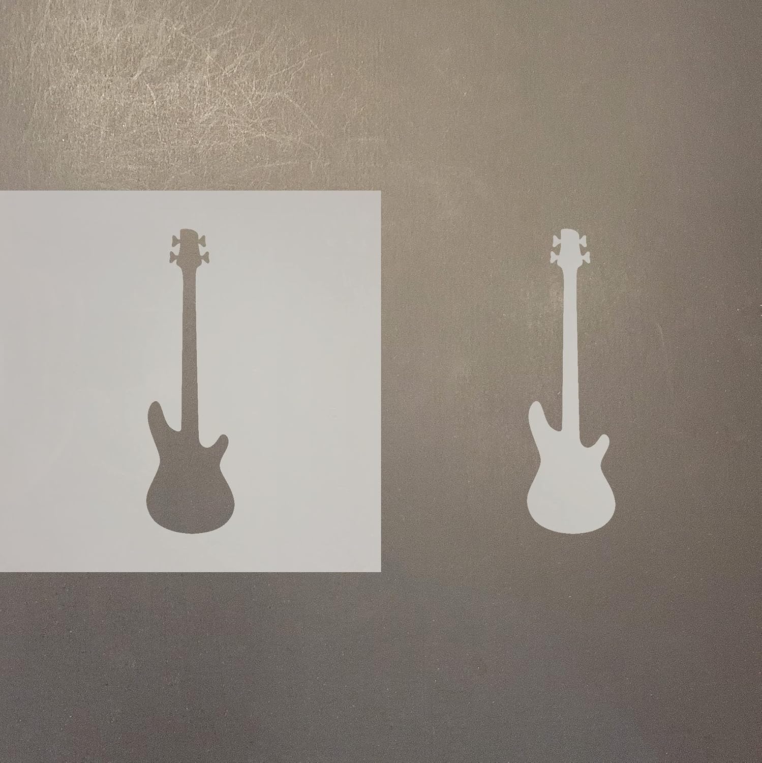 Mixed Media - Bassguitar Reusable Mylar Stencil - Art Craft Supplies 4 Inch