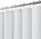 Linen Look Shower Curtain 182x182cm with Metal Hooks White