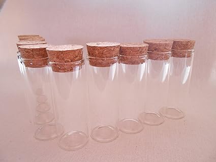 Amazon コルク 小瓶 ガラス 容器 保存 瓶 おしゃれ インテリア ビン 高さ 8cm 横 3cm 10個 セット S 保存容器 キャニスター オンライン通販