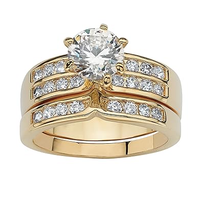 Amazoncom Palm Beach Jewelry Round White Cubic Zirconia