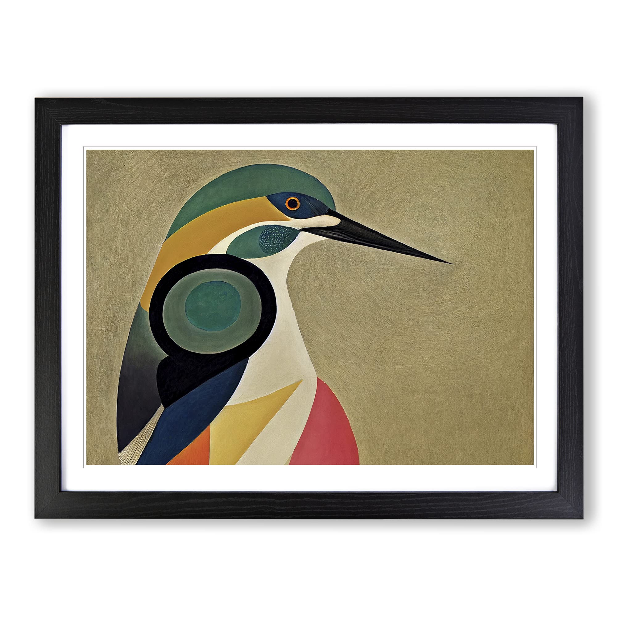 Abstract Kingfisher Bird Framed Print | A4 Black Framed Wall Art | Ready to Hang | Abstract Fantasy Picture | Living Room Bedroom Lounge Office