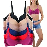 ToBeInStyle Women's Pack of 6 Wire-Free Full Coverage Bras with Pleated Detail